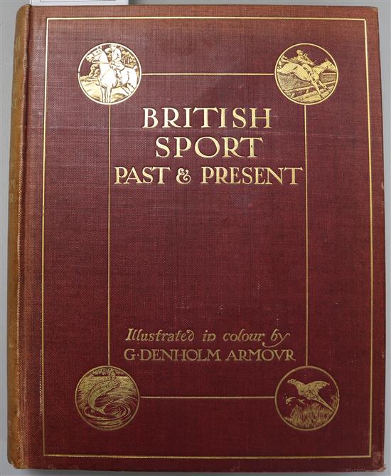 Cuming, Edward William Diron - The British Sport, Past and Present, quarto, red cloth, London 1909